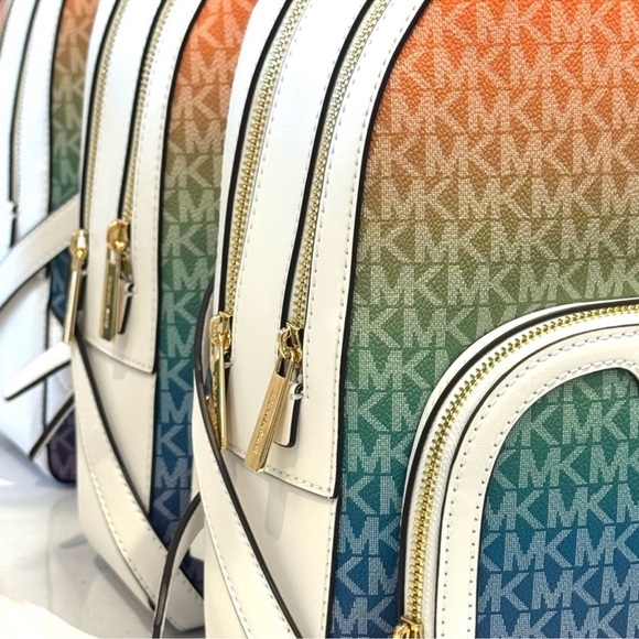 Michael Kors Jaycee Medium Rainbow Signature Logo Backpack Rainbow